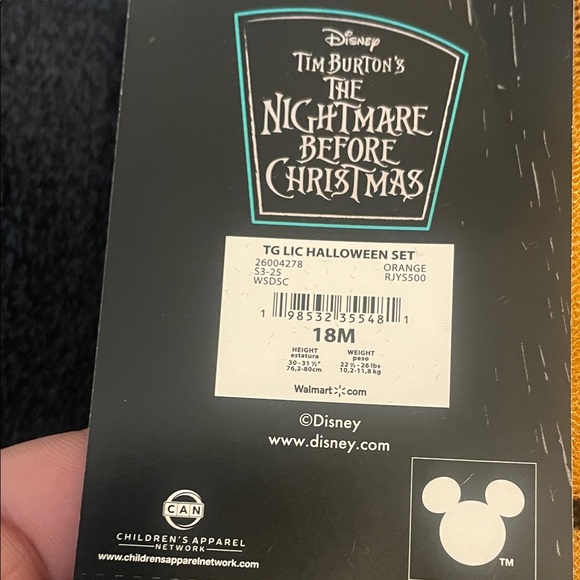 Disney Halloween outfit Nightmare Before Christmas 3 piece set nwt - Picture 9 of 11